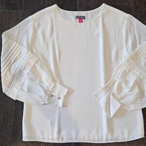 Vince Camuto White Top Blouse, Long Sleeve, Size XS